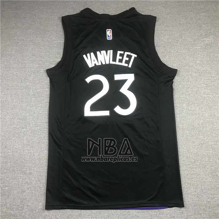 Camiseta Toronto Raptors Fred VanVleet NO 23 Earned 2020-21 Negro Violeta